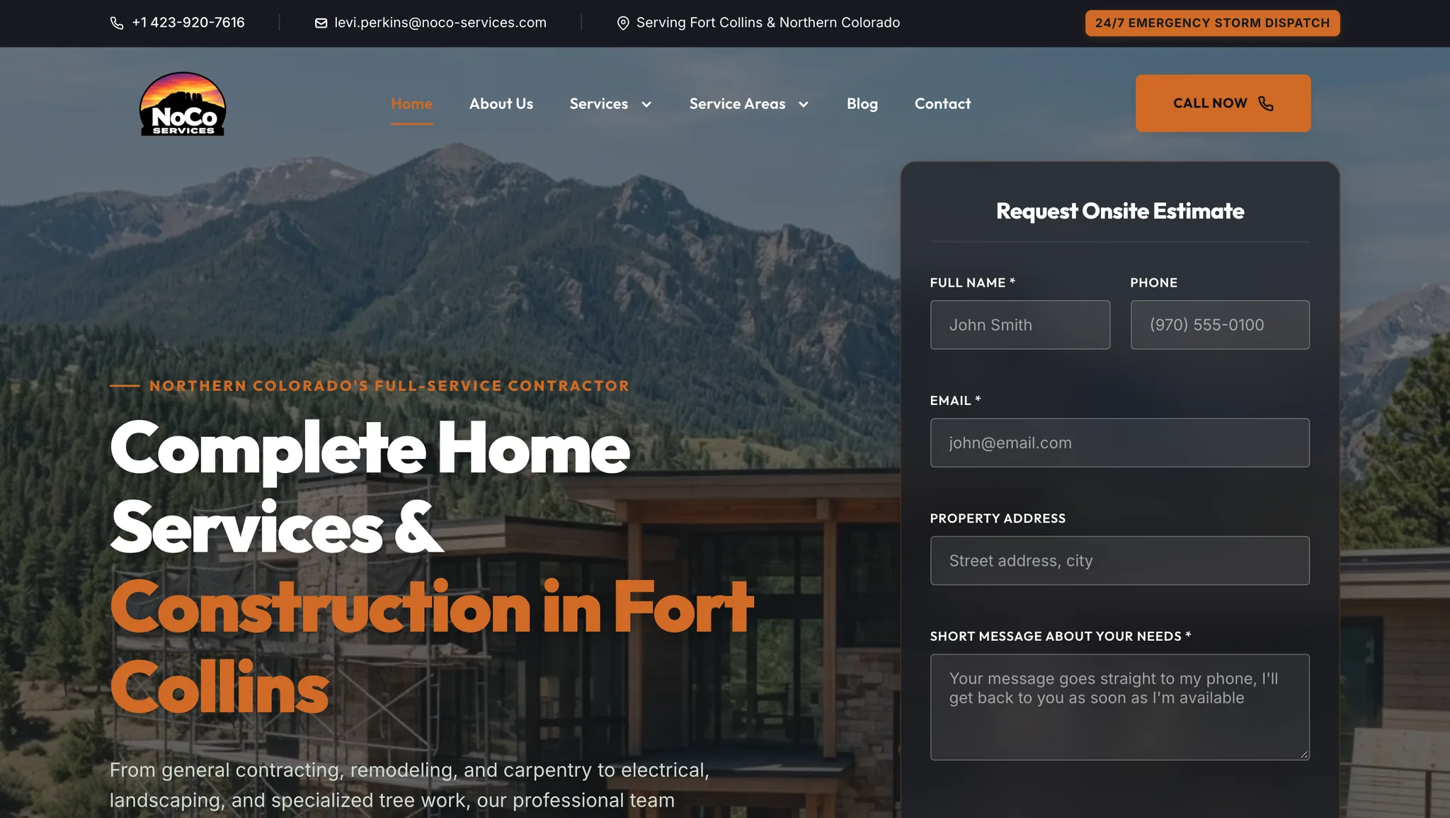 NoCo Services website