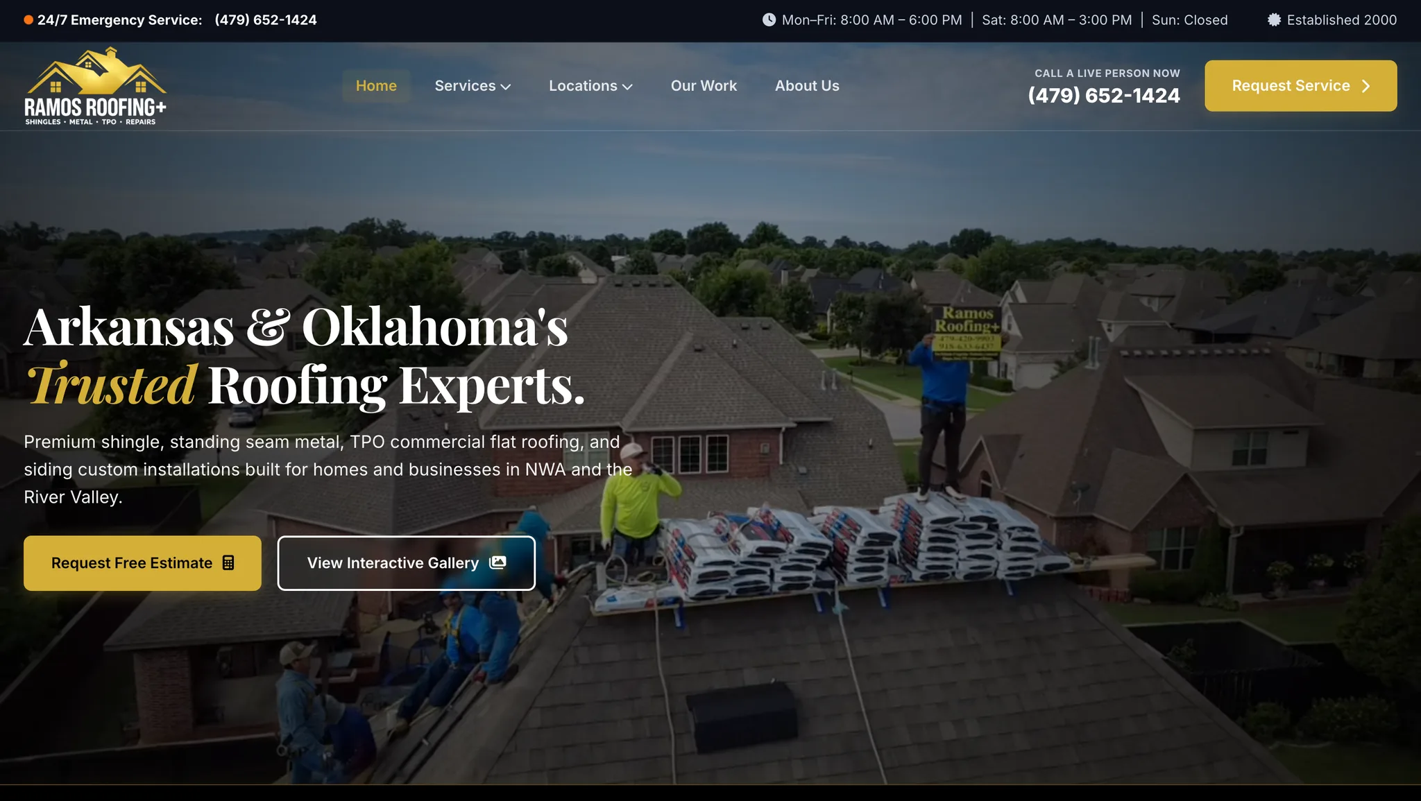 Ramos Roofing Plus website